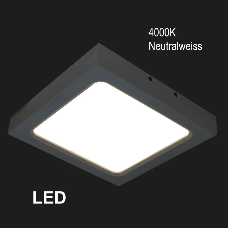 LED Deckenleuchte Beton Grau 2000 Lumen 24 Watt 4000K