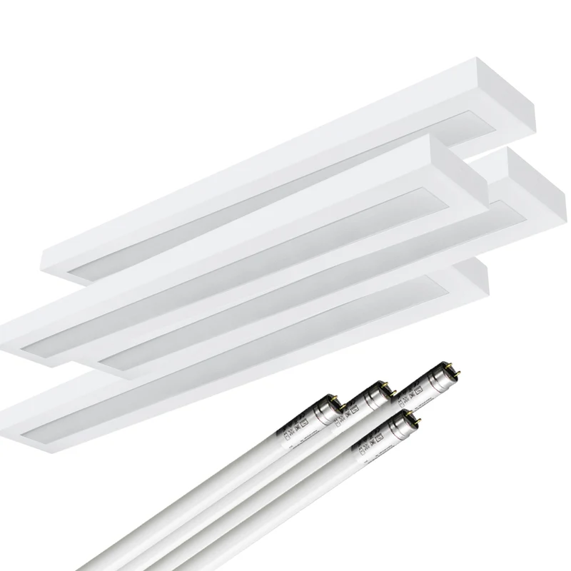 LED Aufbauleuchte 150cm 1-flammig Mikroprismatische Abdeckung Vorverdrahtet für LED Röhren
