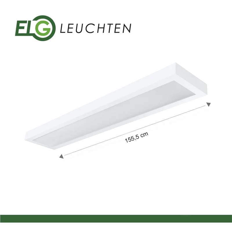 LED Aufbauleuchte 150cm 2-flammig Mikroprismatische Abdeckung Vorverdrahtet für LED Röhren