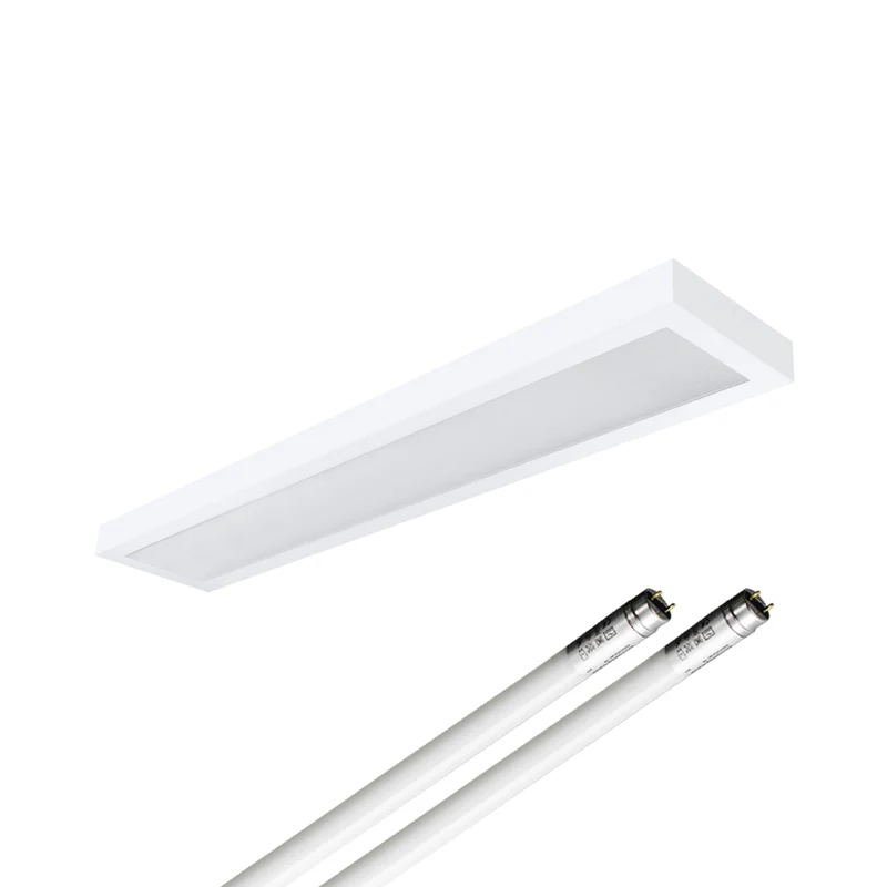 LED Aufbauleuchte 150cm 2-flammig Mikroprismatische Abdeckung Vorverdrahtet für LED Röhren