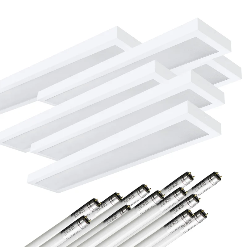 LED Aufbauleuchte 150cm 2-flammig Mikroprismatische Abdeckung Vorverdrahtet für LED Röhren