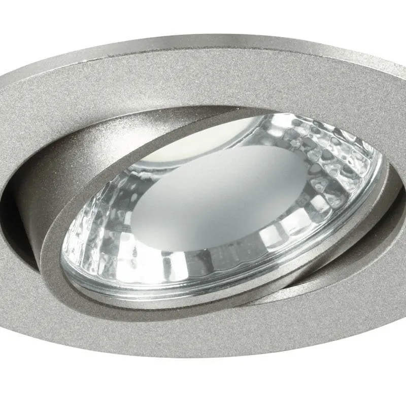 LED Deckeneinbauleuchte Rio, rund, 6W, silber