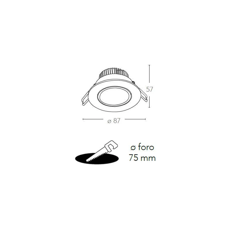 LED Deckeneinbauleuchte Rio, rund, 6W, silber