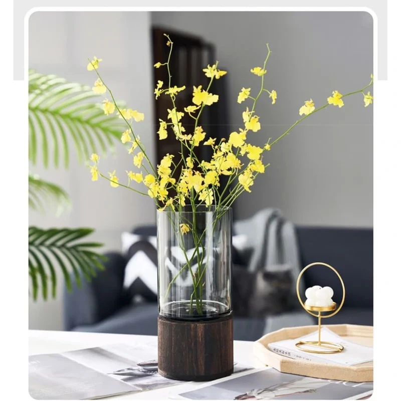 Wood Glass Vase