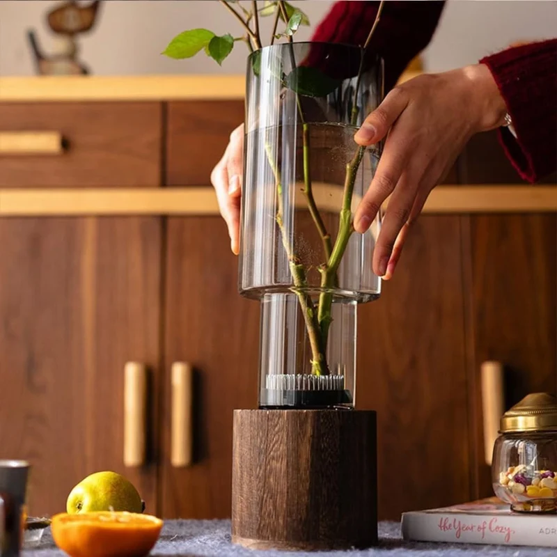 Wood Glass Vase