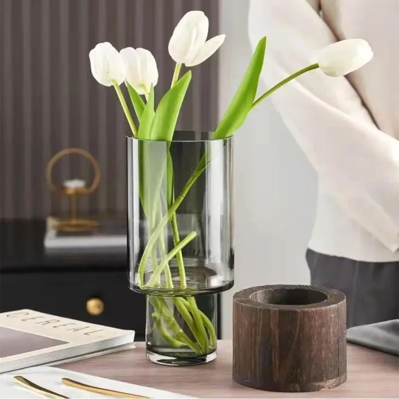 Wood Glass Vase