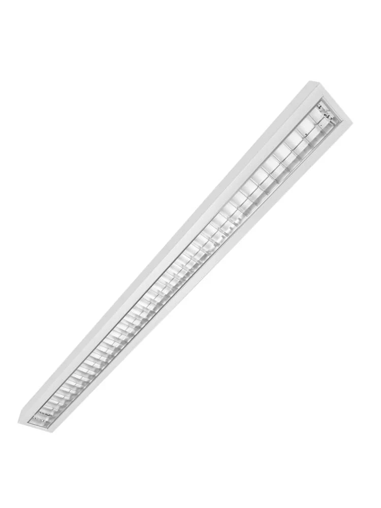 Hochwertige Rasteranbauleuchte 150cm, 2-fl. BAP matt vorverdrahtet für LED Röhren