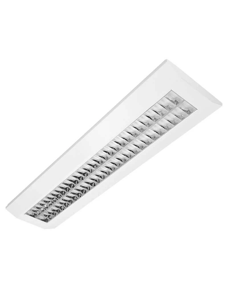 Flache LED Rasteranbauleuchte mit Doppelparabolraster 4000K 55W / 150cm oder 46 / 120cm