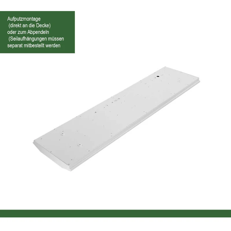 Flache LED Rasteranbauleuchte mit Doppelparabolraster 4000K 55W / 150cm oder 46 / 120cm