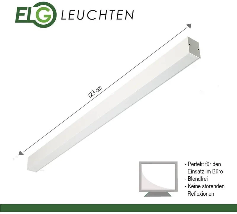 LED Pendelleuchte Anbauleuchte 120cm mit opaler Abdeckung