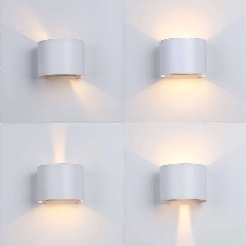 LED Wandleuchte Up&Down Außenwandleuchte Rund Weiss - Coso