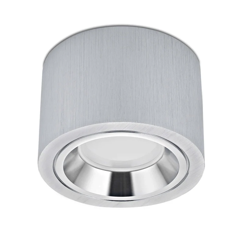 LED Aufbaustrahler Flach in Alu gebürstet 230V 5W Dimmbar 120° - Pio