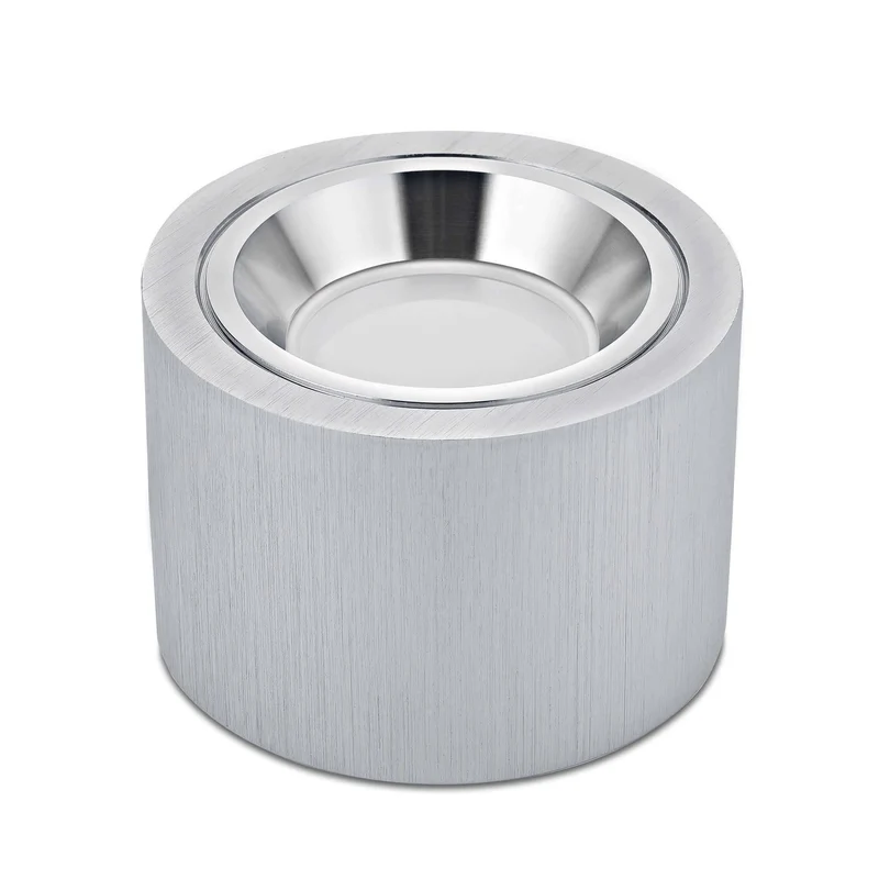 LED Aufbaustrahler Flach in Alu gebürstet 230V 5W Dimmbar 120° - Pio