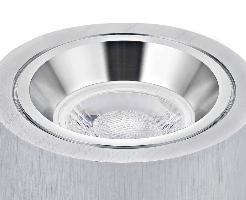 LED Aufbaustrahler Flach in Alu gebürstet 230V 5W Dimmbar - Pio