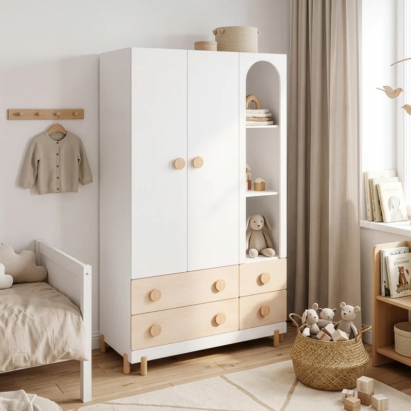 Kinderkleiderschrank Vaarentaa [en.casa]