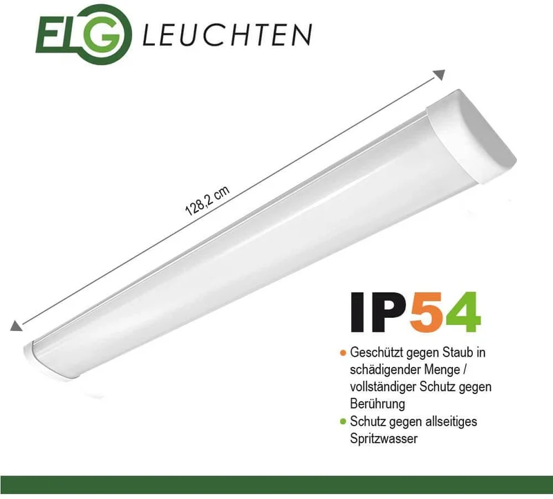LED Aufbauleuchte 120cm 2-flammig vorverdrahtet für LED Röhren