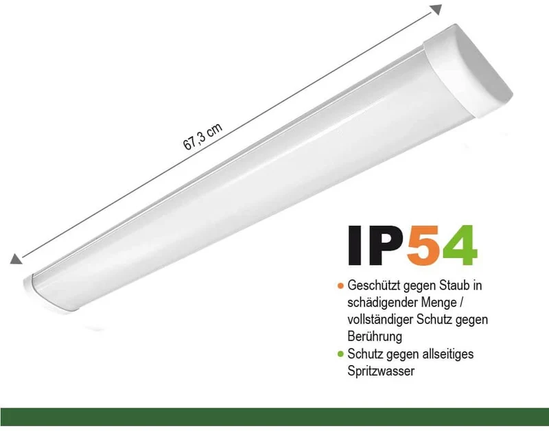 LED Aufbauleuchte 60cm 2-flammig vorverdrahtet für LED Röhren