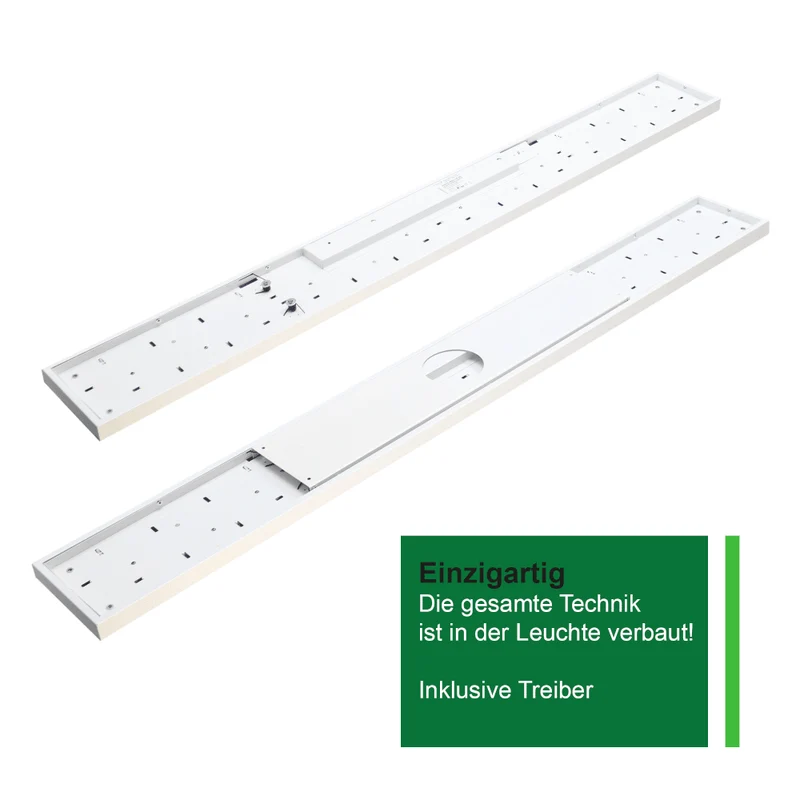 Hochwertige LED Rasteranbauleuchte mit Mikrolamellenraster 4000K 120cm 36W 4000lm und 150cm 45W 5000lm