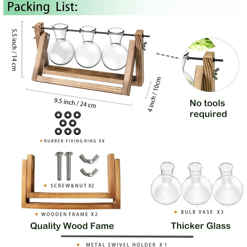 Hydroponic Plant Glass Vase