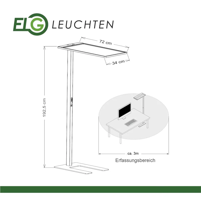 LED Stehleuchte Grau und Weiß