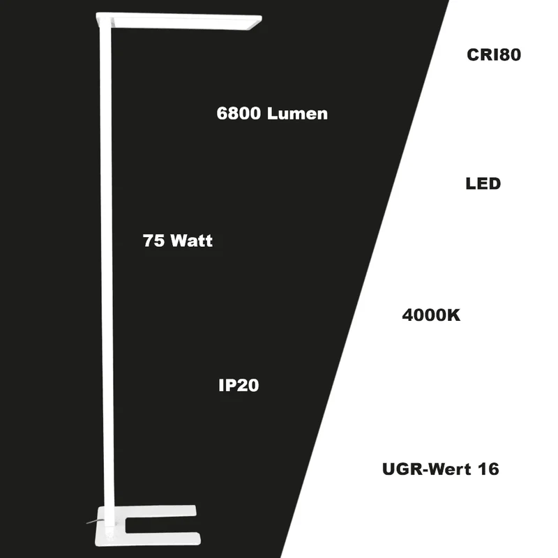 LED Stehleuchte Grau und Weiß
