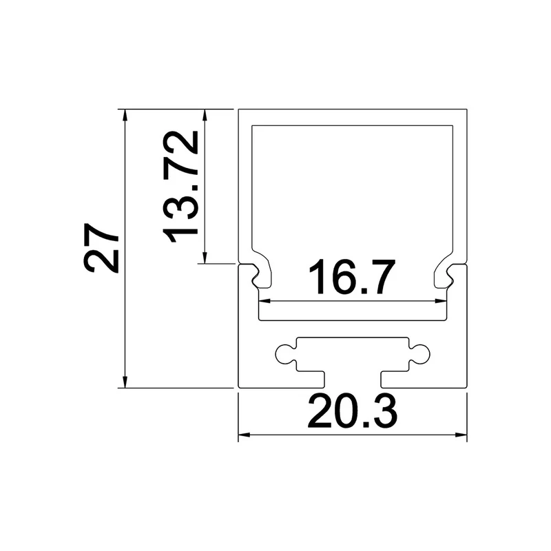 LED Aluprofilschiene Aufbau "Kinn"