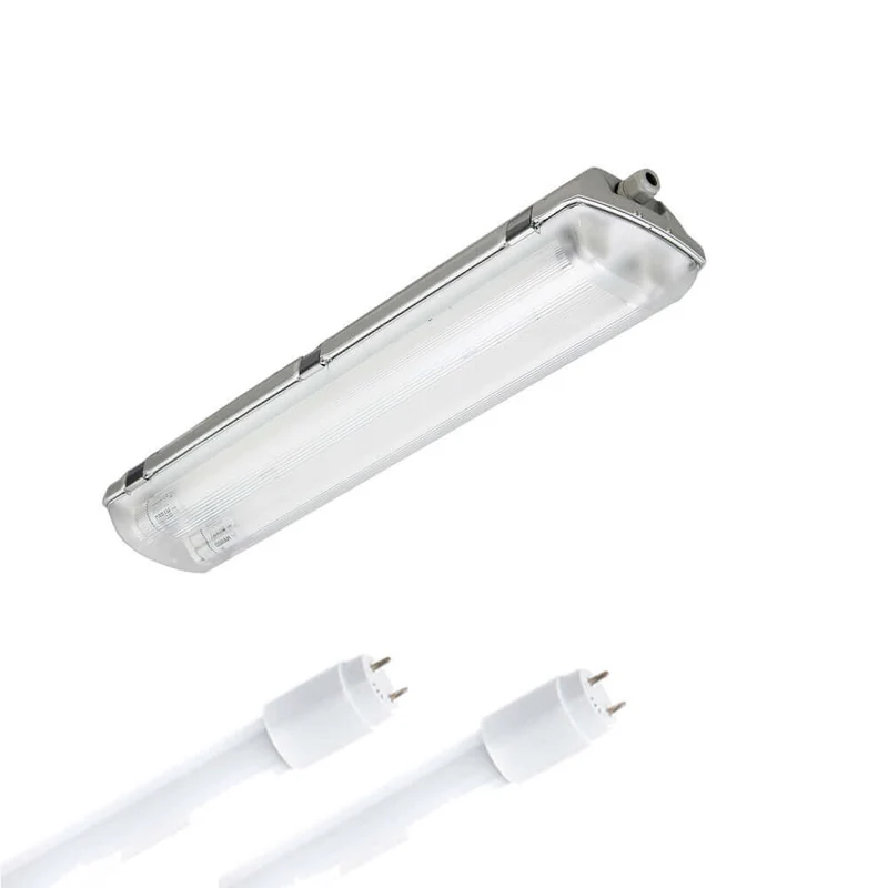 LED Feuchtraumleuchte 60cm 2-flammig vorverdrahtet für LED Röhren