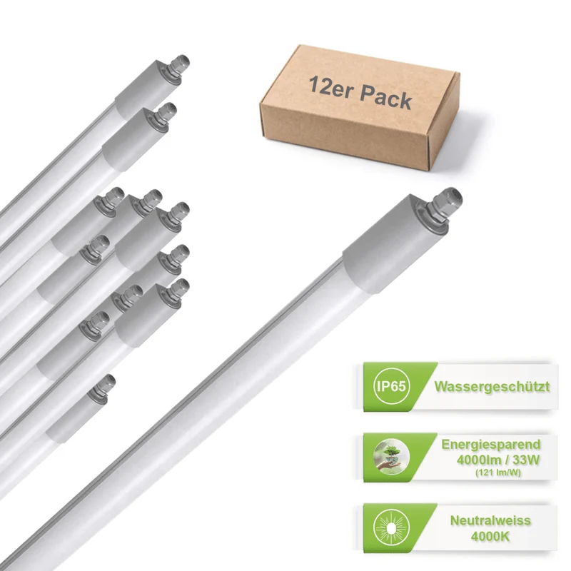 Schmale LED Feuchtraumleuchte 33W COB 4000lm 4000K IP65