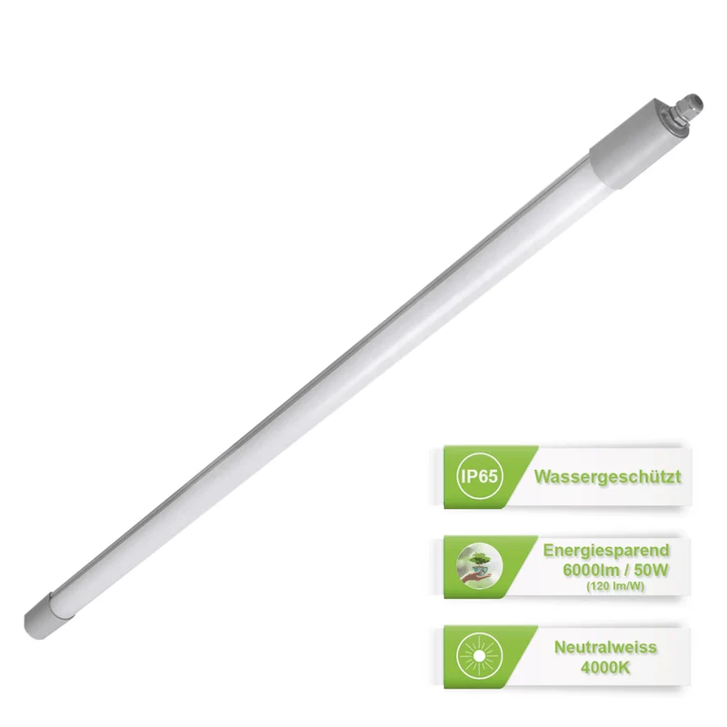 Schmale LED Feuchtraumleuchte 50W COB 6000lm 4000K IP65