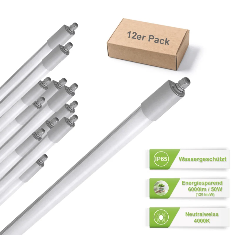 Schmale LED Feuchtraumleuchte 50W COB 6000lm 4000K IP65