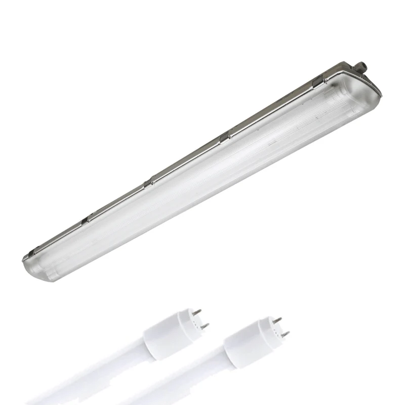 LED Feuchtraumleuchte 150cm 2-flammig vorverdrahtet für LED Röhren