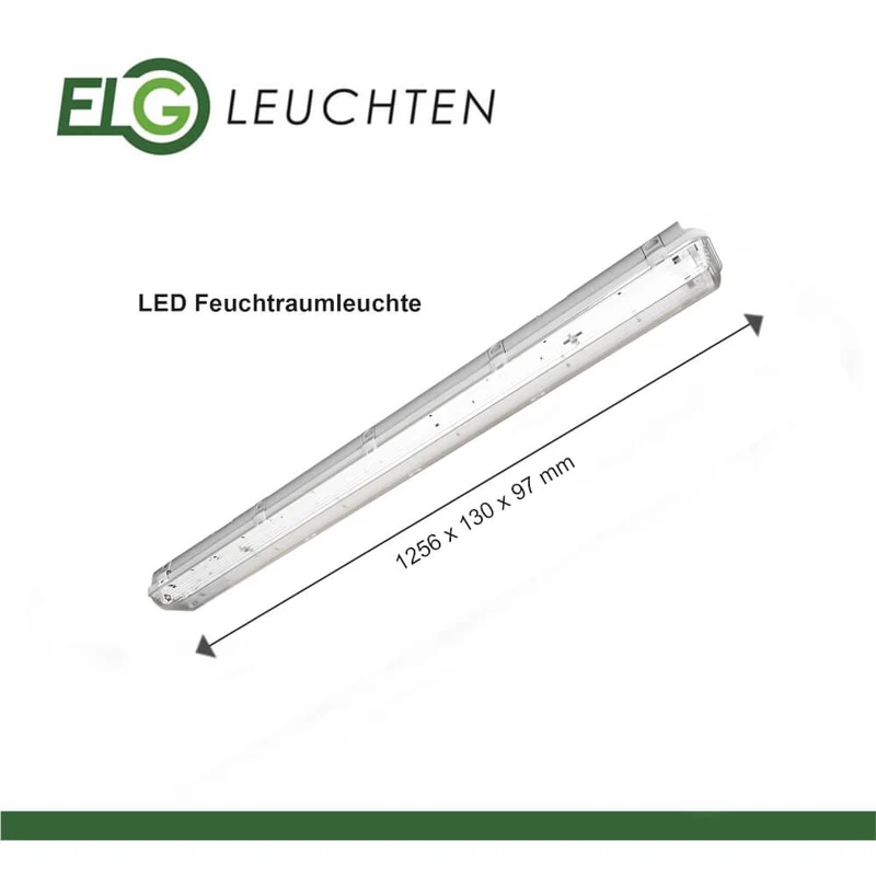 LED Feuchtraumleuchte 120cm 2-flm. vorverdrahtet für LED Röhren