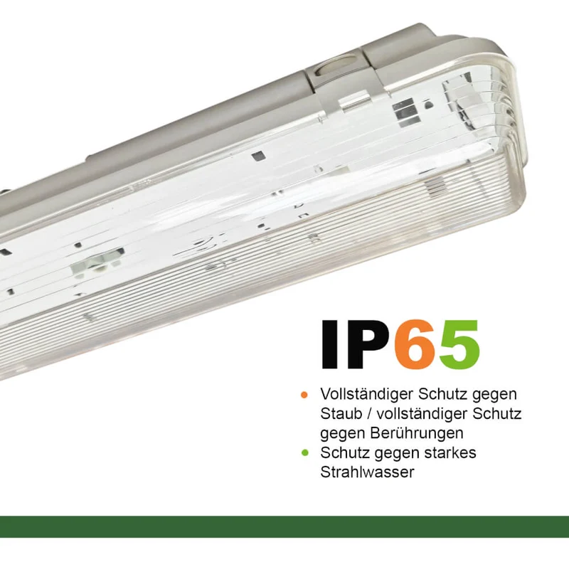 LED Feuchtraumleuchte 120cm 2-flm. vorverdrahtet für LED Röhren