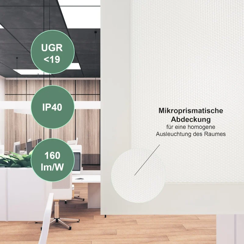 Hochwertige LED Panelleuchte, Einlegeleuchte 62x62cm 4000K (neutralweiß), 4000 Lumen, 25 Watt (inkl. Treiber)