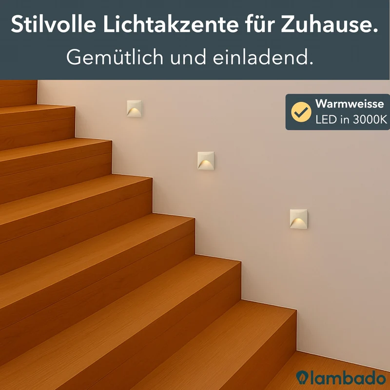 LED-Wandeinbauleuchte Wall für Innen & Außen IP65 - Weiss Eckig