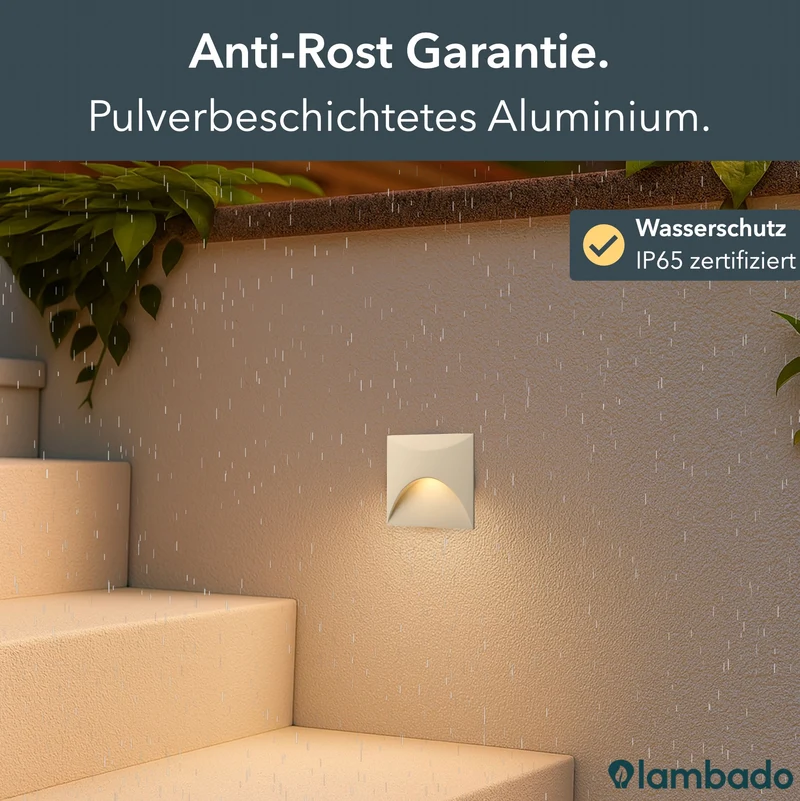 LED-Wandeinbauleuchte Wall für Innen & Außen IP65 - Weiss Eckig