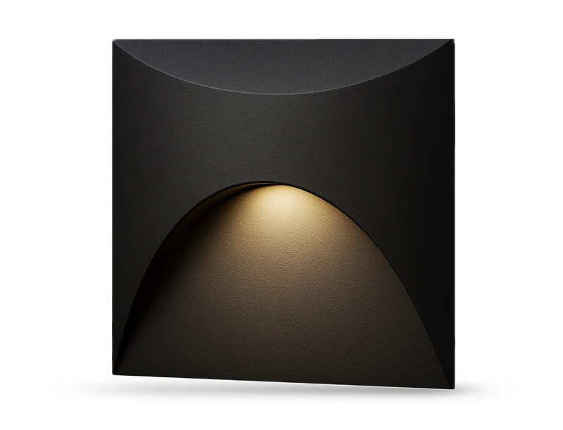 LED-Wandeinbauleuchte Wall für Innen & Außen IP65 - Schwarz Eckig