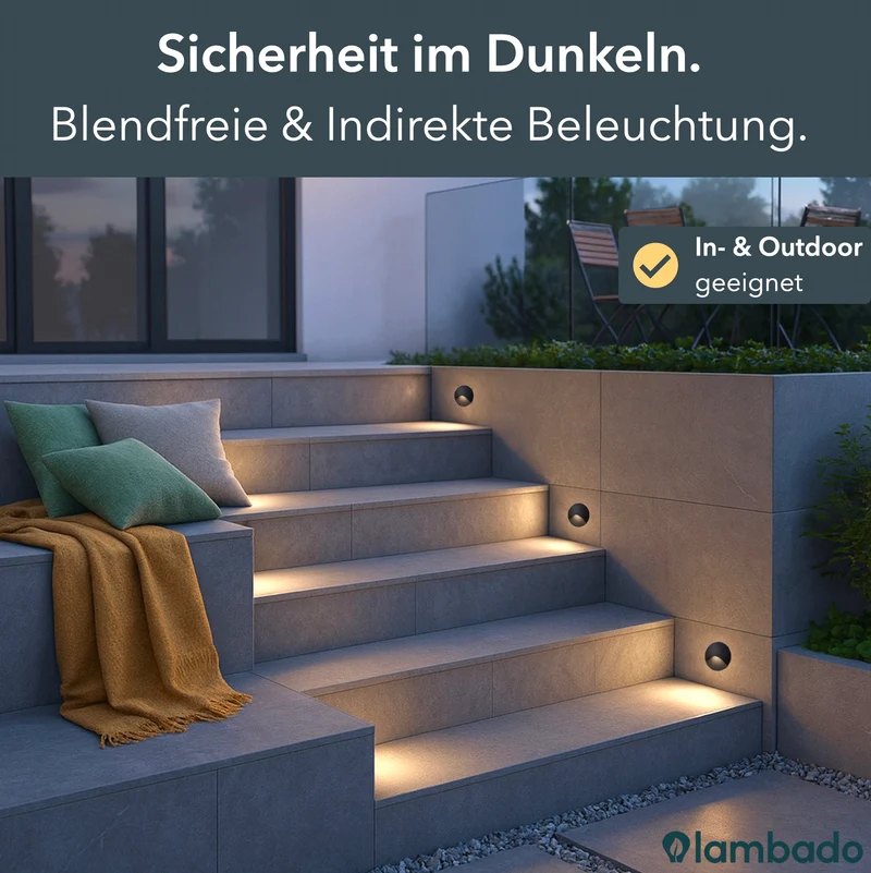 LED-Wandeinbauleuchte Wall für Innen & Außen IP65 - Schwarz Rund