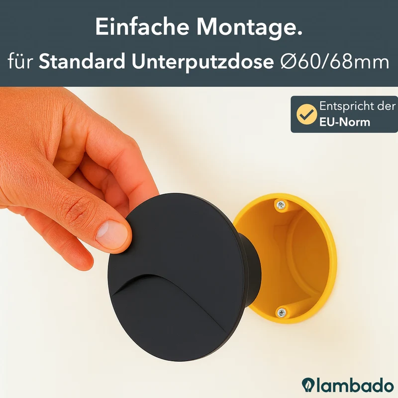 LED-Wandeinbauleuchte Wall für Innen & Außen IP65 - Schwarz Rund