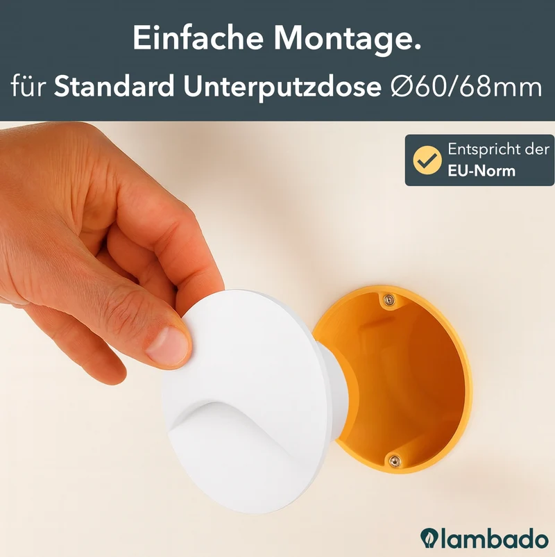 LED-Wandeinbauleuchte Wall für Innen & Außen IP65 - Weiß Rund