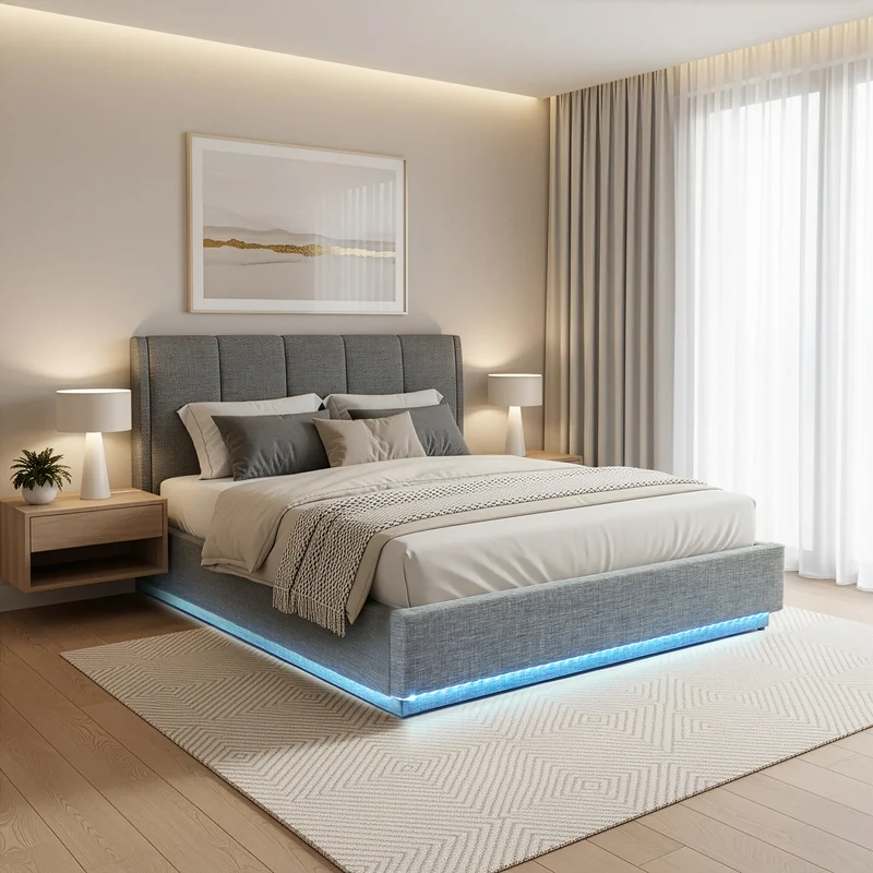 LED Polsterbett Tröstiar [en.casa]
