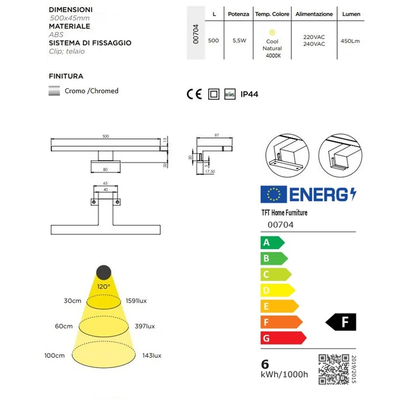 Lampada Led per specchio PALES L