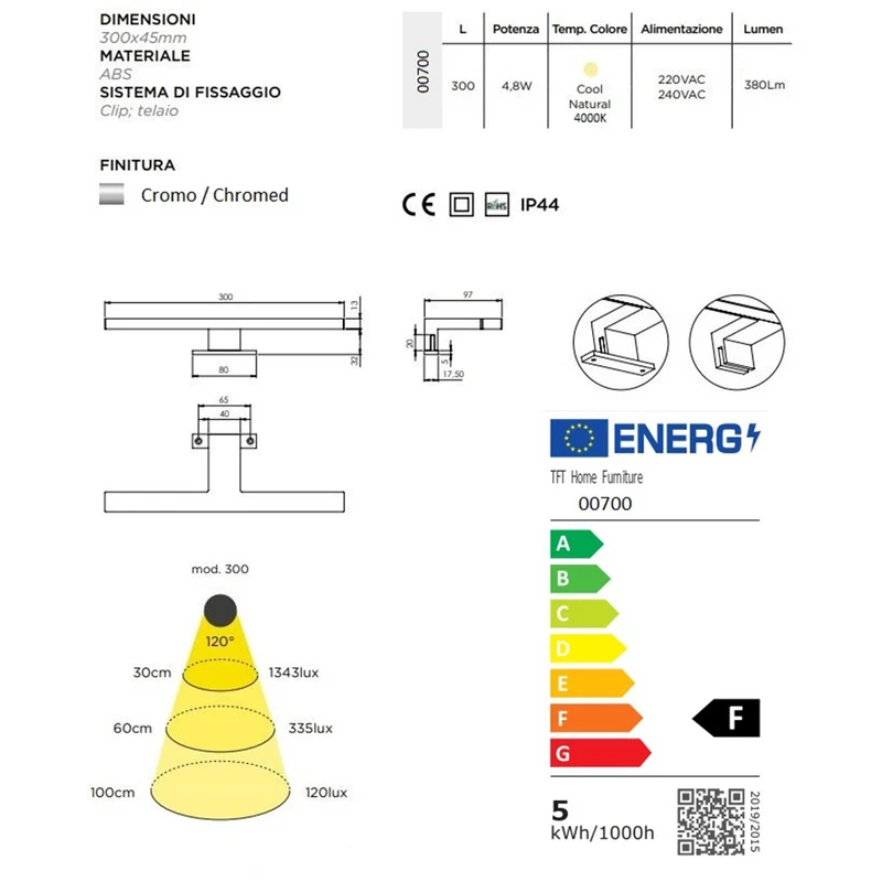 Lampada Led per specchio BELLATRIX