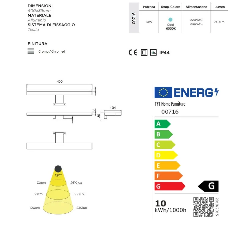 Lampada Led per specchio HARVEST