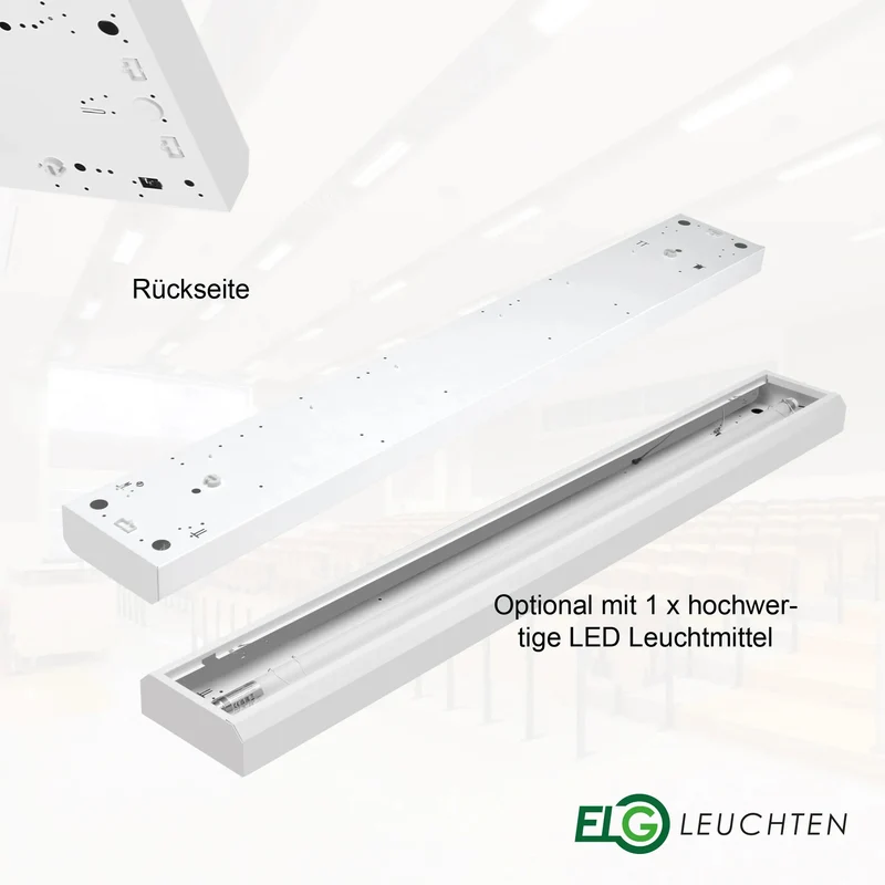 LED Rasteranbauleuchte Single-Raster 150cm 1-flammig, vorverdrahtet für LED Röhren