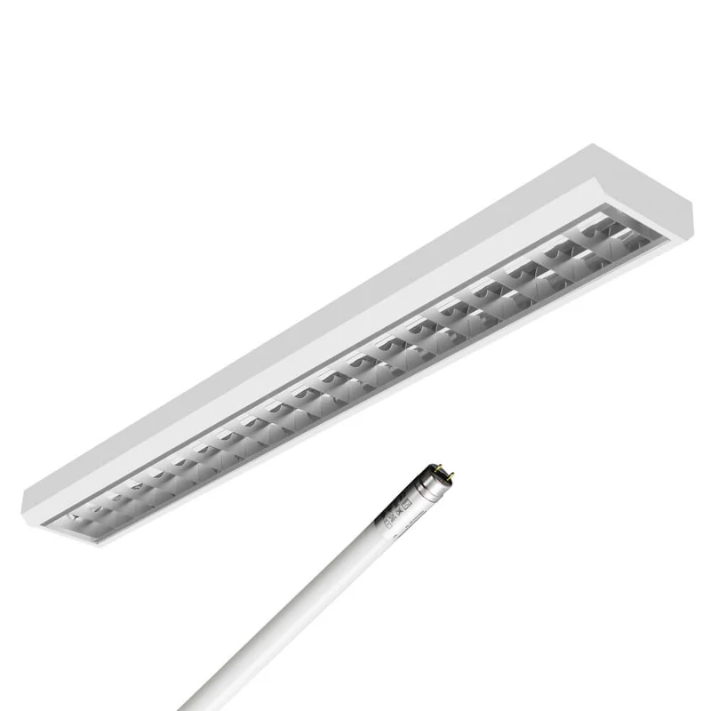 LED Rasteranbauleuchte Single-Raster 150cm 1-flammig, vorverdrahtet für LED Röhren
