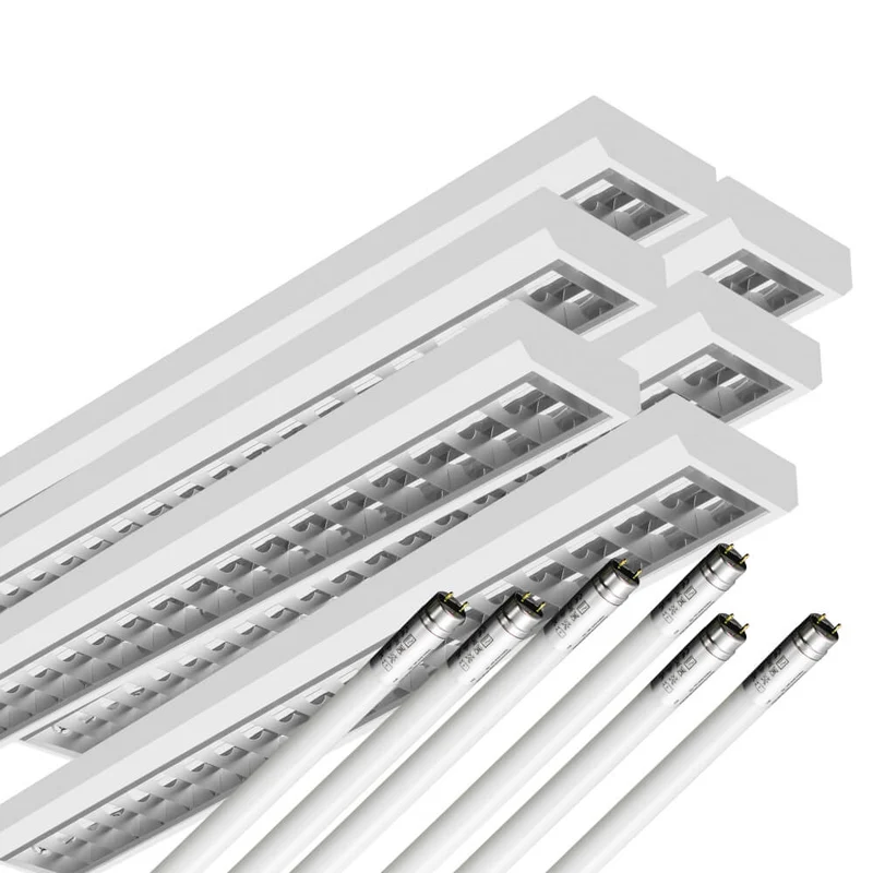 LED Rasteranbauleuchte Single-Raster 150cm 1-flammig, vorverdrahtet für LED Röhren