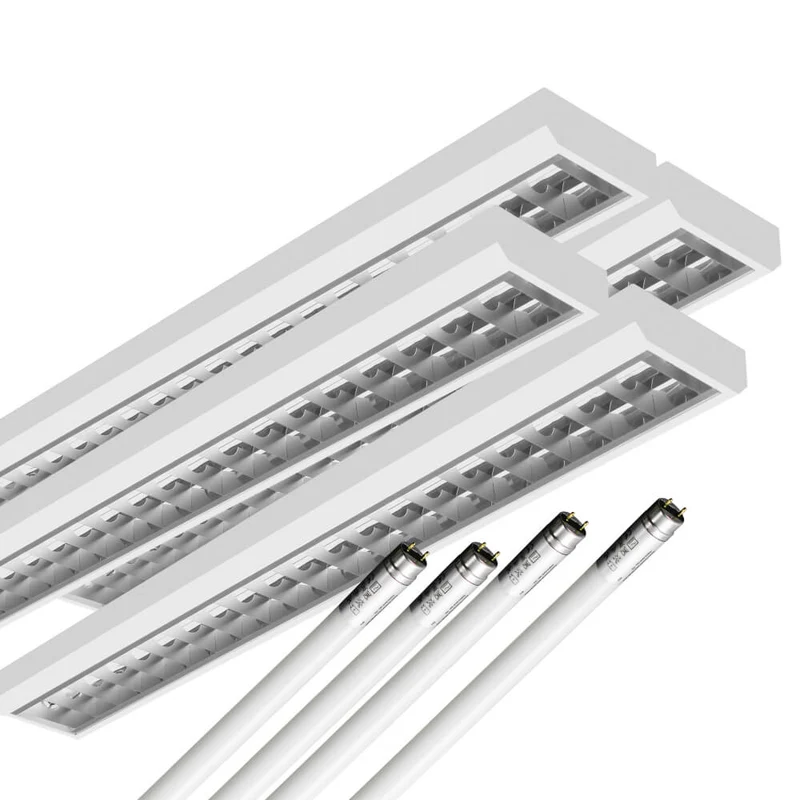 LED Rasteranbauleuchte Single-Raster 150cm 1-flammig, vorverdrahtet für LED Röhren