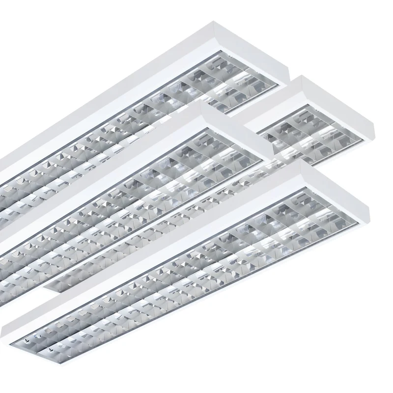 LED Rasteranbauleuchte Single-Raster, 150cm, 2-flammig, vorverdrahtet für LED Röhren