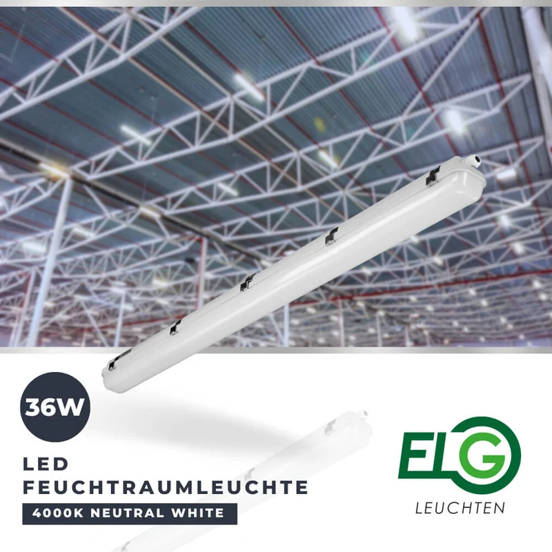 LED Feuchtraumleuchte 150cm 36W - 4000K Neutralweiß mit 4150lm und 115lm/W
